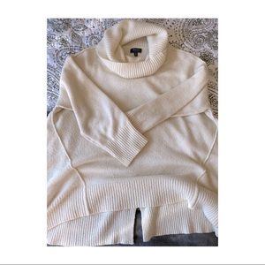 Cream colored cowl neck sweater